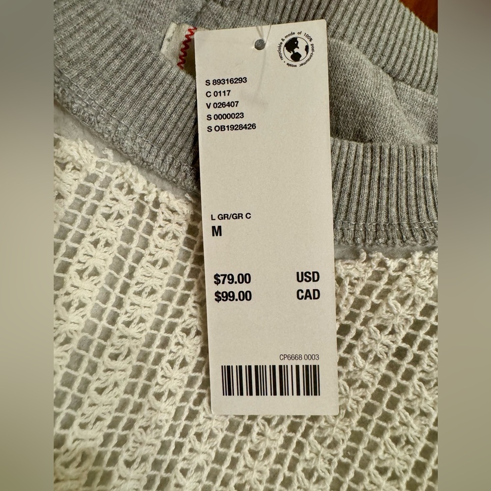 NWT BDG Doily Cropped Crew Neck Sweatshirt - Picture 6 of 6